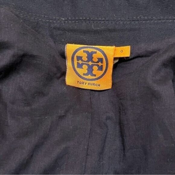 Tory Burch Lizzie Blazer Navy Blue Size 0 Tailored Jacket Excellent Condition - Picture 4 of 4